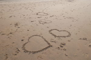sjärtan i sanden